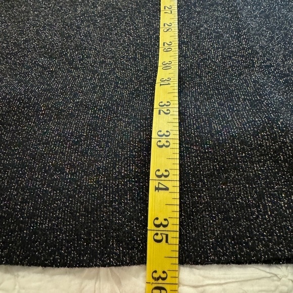 LOFT sweater dress. black with gold woven in, long sleeve Size PM. NWOT - Picture 8 of 9